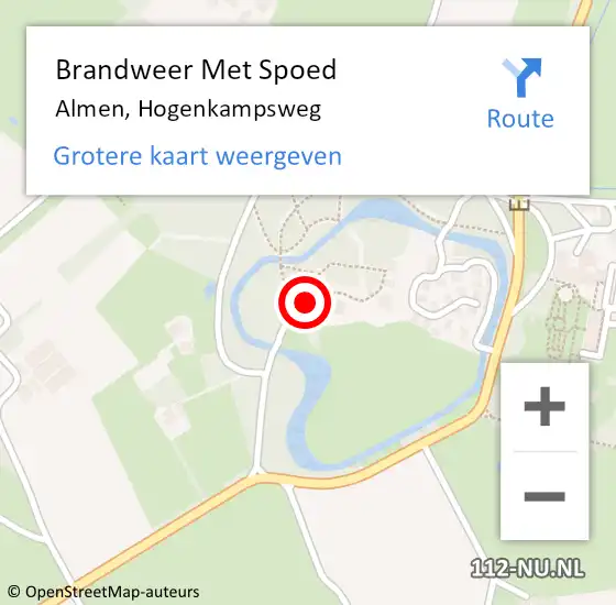 Locatie op kaart van de 112 melding: Brandweer Met Spoed Naar Almen, Hogenkampsweg op 1 juli 2019 10:23