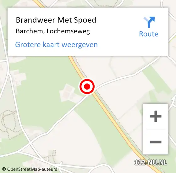 Locatie op kaart van de 112 melding: Brandweer Met Spoed Naar Barchem, Lochemseweg op 1 juli 2019 10:27