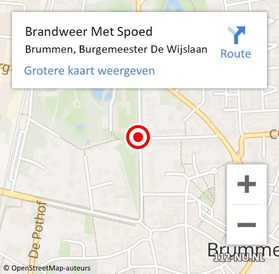 Locatie op kaart van de 112 melding: Brandweer Met Spoed Naar Brummen, Burgemeester De Wijslaan op 1 juli 2019 10:38