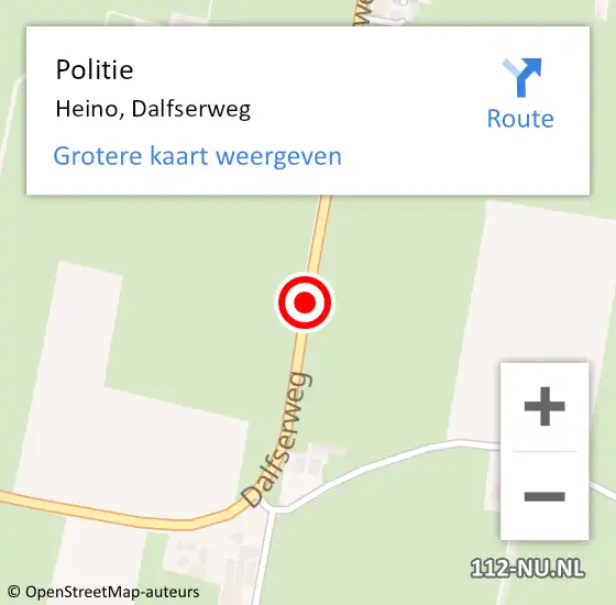 Locatie op kaart van de 112 melding: Politie Heino, Dalfserweg op 1 juli 2019 10:47