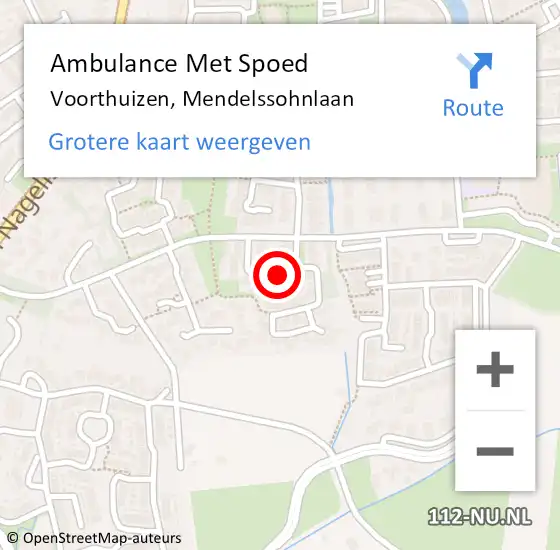 Locatie op kaart van de 112 melding: Ambulance Met Spoed Naar Voorthuizen, Mendelssohnlaan op 1 juli 2019 10:48