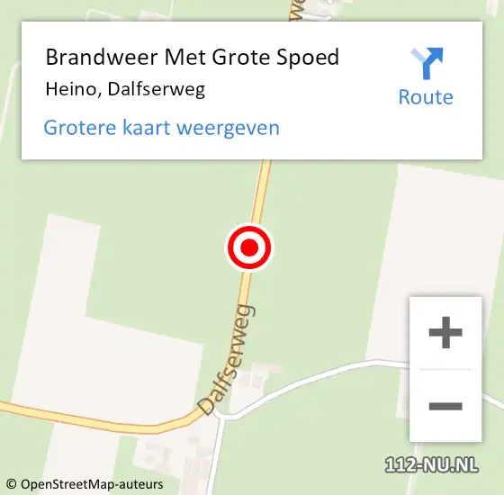 Locatie op kaart van de 112 melding: Brandweer Met Grote Spoed Naar Heino, Dalfserweg op 1 juli 2019 10:50