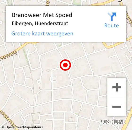 Locatie op kaart van de 112 melding: Brandweer Met Spoed Naar Eibergen, Huenderstraat op 1 juli 2019 10:56