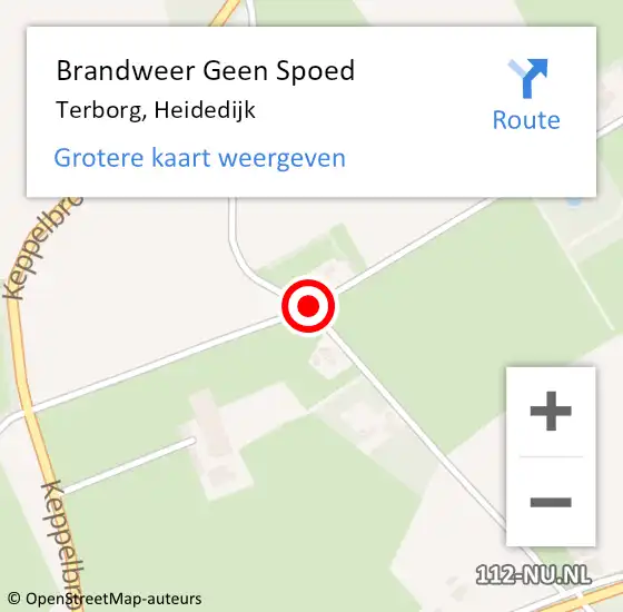 Locatie op kaart van de 112 melding: Brandweer Geen Spoed Naar Terborg, Heidedijk op 1 juli 2019 11:06