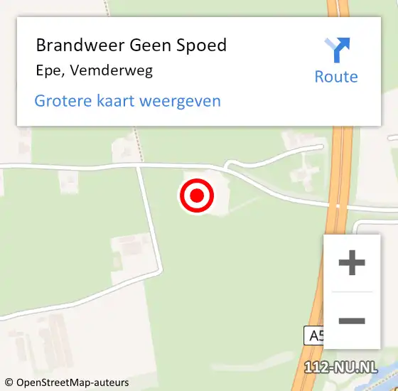 Locatie op kaart van de 112 melding: Brandweer Geen Spoed Naar Epe, Vemderweg op 1 juli 2019 11:13