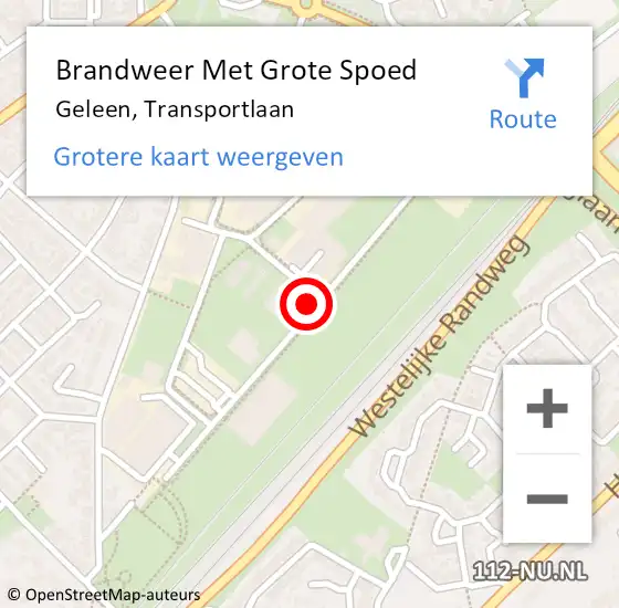 Locatie op kaart van de 112 melding: Brandweer Met Grote Spoed Naar Geleen, Transportlaan op 1 juli 2019 11:40