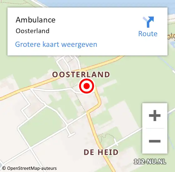Locatie op kaart van de 112 melding: Ambulance Oosterland op 1 juli 2019 11:41