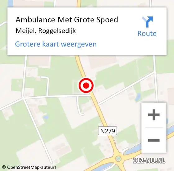 Locatie op kaart van de 112 melding: Ambulance Met Grote Spoed Naar Meijel, Roggelsedijk op 1 juli 2019 12:02