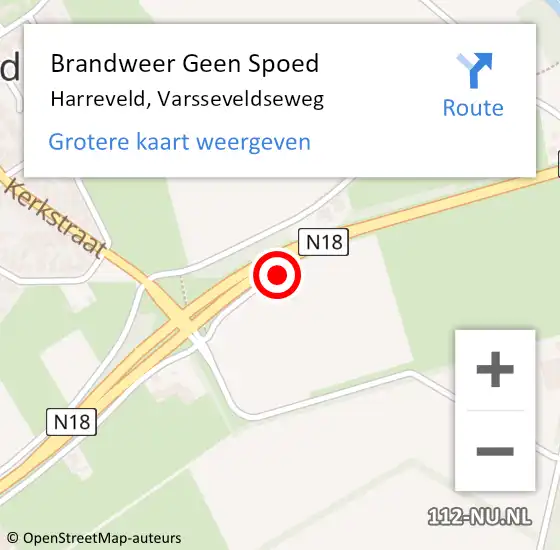 Locatie op kaart van de 112 melding: Brandweer Geen Spoed Naar Harreveld, Varsseveldseweg op 1 juli 2019 12:14