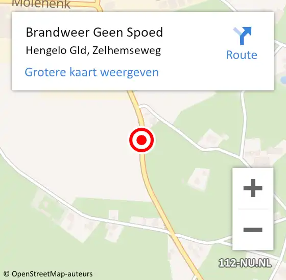 Locatie op kaart van de 112 melding: Brandweer Geen Spoed Naar Hengelo Gld, Zelhemseweg op 1 juli 2019 12:41