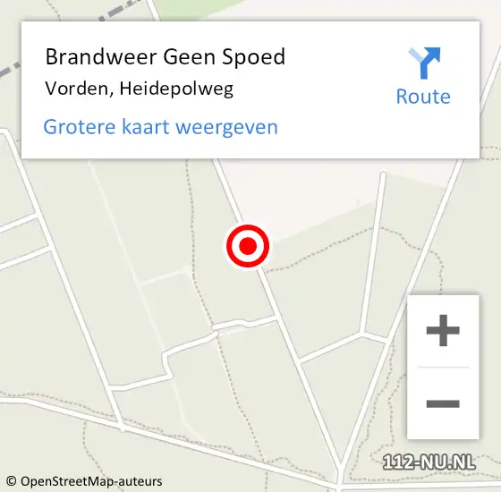 Locatie op kaart van de 112 melding: Brandweer Geen Spoed Naar Vorden, Heidepolweg op 1 juli 2019 12:44