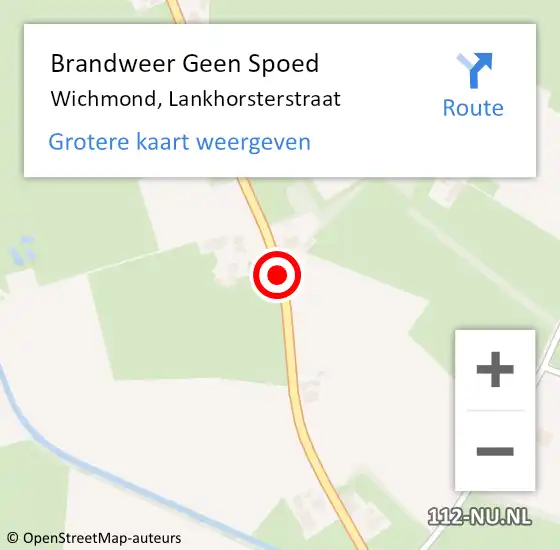 Locatie op kaart van de 112 melding: Brandweer Geen Spoed Naar Wichmond, Lankhorsterstraat op 1 juli 2019 13:06