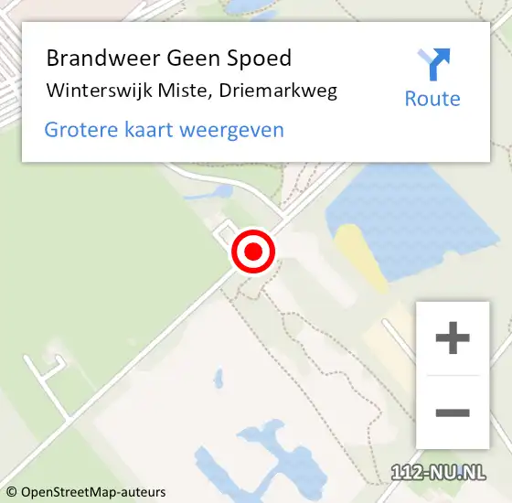 Locatie op kaart van de 112 melding: Brandweer Geen Spoed Naar Winterswijk Miste, Driemarkweg op 1 juli 2019 13:18