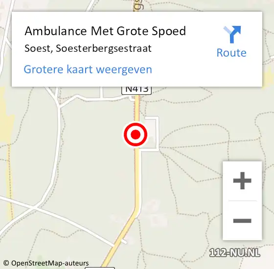 Locatie op kaart van de 112 melding: Ambulance Met Grote Spoed Naar Soest, Soesterbergsestraat op 1 juli 2019 13:44