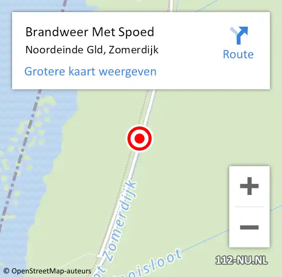 Locatie op kaart van de 112 melding: Brandweer Met Spoed Naar Noordeinde Gld, Zomerdijk op 1 juli 2019 15:04