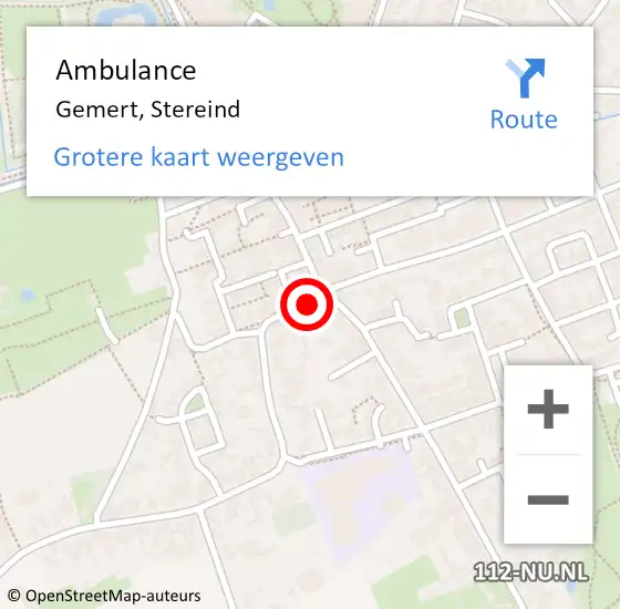 Locatie op kaart van de 112 melding: Ambulance Gemert, Stereind op 1 juli 2019 15:32