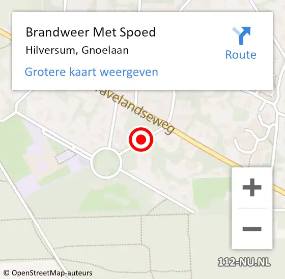 Locatie op kaart van de 112 melding: Brandweer Met Spoed Naar Hilversum, Gnoelaan op 1 juli 2019 16:02