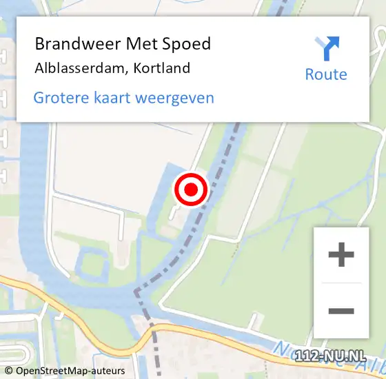 Locatie op kaart van de 112 melding: Brandweer Met Spoed Naar Alblasserdam, Kortland op 1 juli 2019 16:07