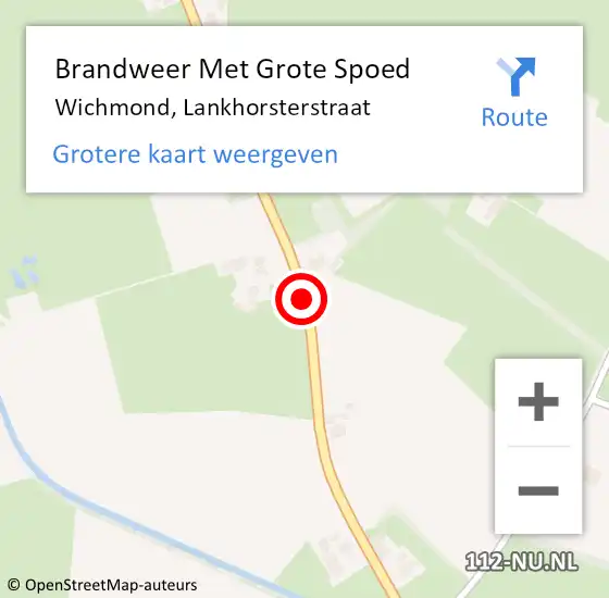 Locatie op kaart van de 112 melding: Brandweer Met Grote Spoed Naar Wichmond, Lankhorsterstraat op 1 juli 2019 17:02