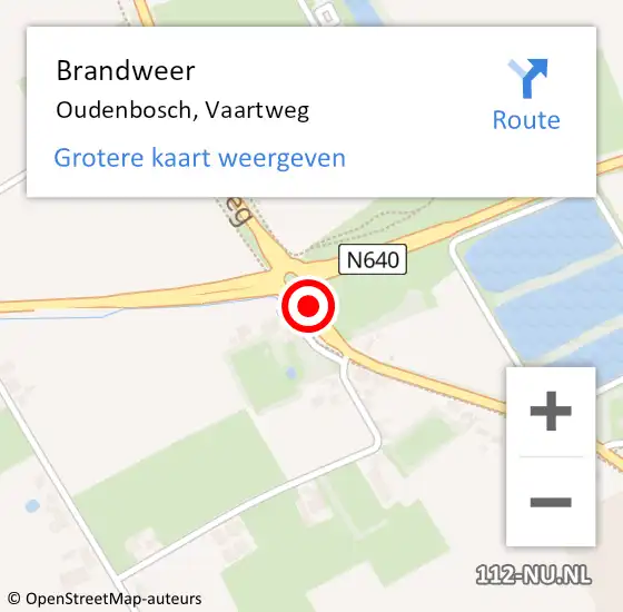 Locatie op kaart van de 112 melding: Brandweer Oudenbosch, Vaartweg op 1 juli 2019 20:11