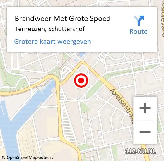 Locatie op kaart van de 112 melding: Brandweer Met Grote Spoed Naar Terneuzen, Schuttershof op 1 juli 2019 20:27