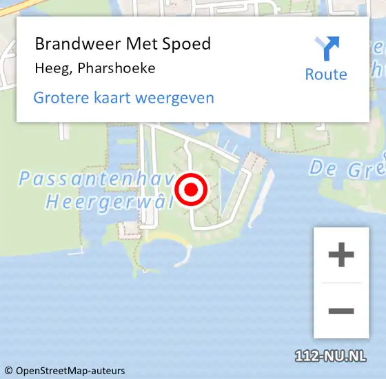 Locatie op kaart van de 112 melding: Brandweer Met Spoed Naar Heeg, Pharshoeke op 1 juli 2019 20:39