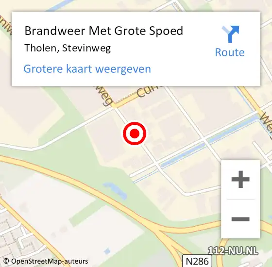 Locatie op kaart van de 112 melding: Brandweer Met Grote Spoed Naar Tholen, Stevinweg op 1 juli 2019 22:21