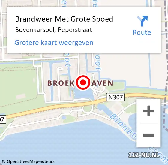 Locatie op kaart van de 112 melding: Brandweer Met Grote Spoed Naar Bovenkarspel, Peperstraat op 2 juli 2019 00:46