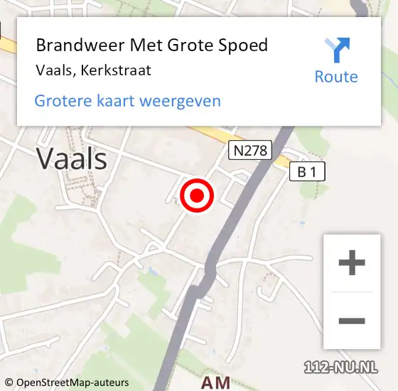 Locatie op kaart van de 112 melding: Brandweer Met Grote Spoed Naar Vaals, Kerkstraat op 2 juli 2019 07:48