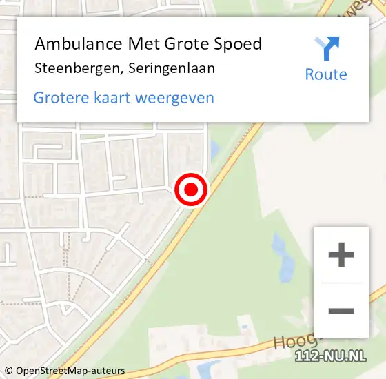 Locatie op kaart van de 112 melding: Ambulance Met Grote Spoed Naar Steenbergen, Seringenlaan op 2 juli 2019 08:12