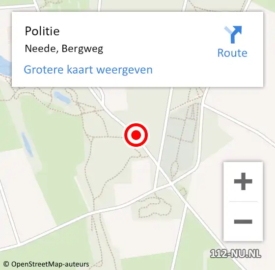 Locatie op kaart van de 112 melding: Politie Neede, Bergweg op 2 juli 2019 08:16