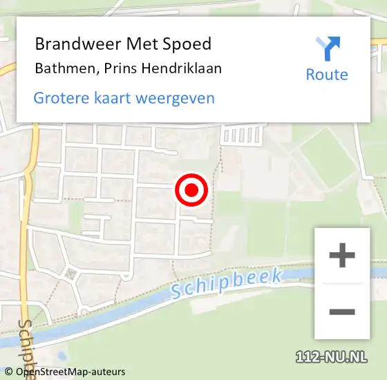 Locatie op kaart van de 112 melding: Brandweer Met Spoed Naar Bathmen, Prins Hendriklaan op 2 juli 2019 08:55