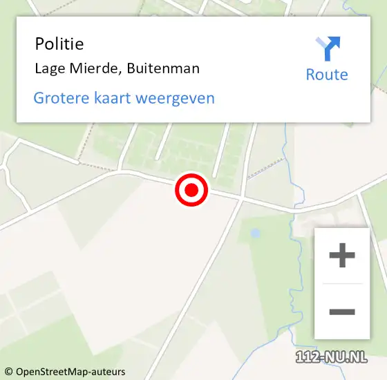 Locatie op kaart van de 112 melding: Politie Lage Mierde, Buitenman op 2 juli 2019 09:28