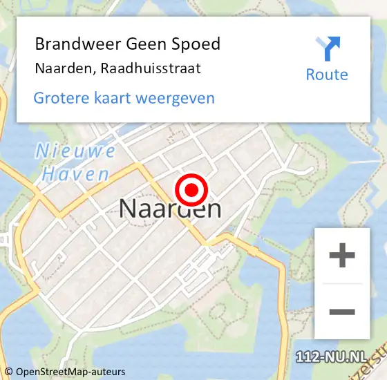 Locatie op kaart van de 112 melding: Brandweer Geen Spoed Naar Naarden, Raadhuisstraat op 2 juli 2019 10:44
