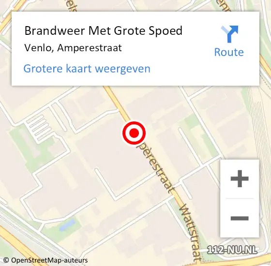 Locatie op kaart van de 112 melding: Brandweer Met Grote Spoed Naar Venlo, Amperestraat op 2 juli 2019 13:22