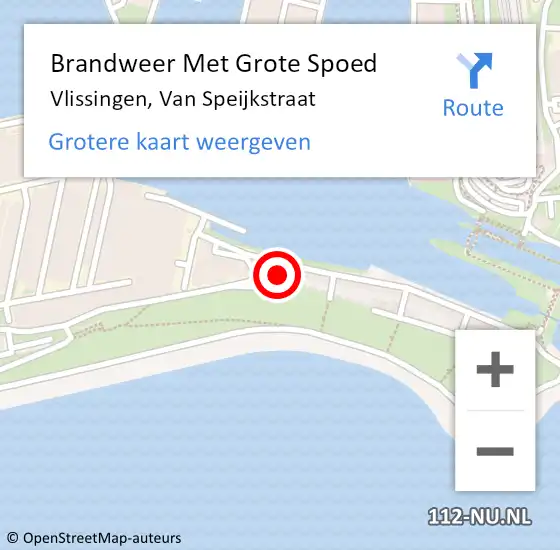 Locatie op kaart van de 112 melding: Brandweer Met Grote Spoed Naar Vlissingen, Van Speijkstraat op 6 april 2014 11:07