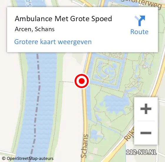 Locatie op kaart van de 112 melding: Ambulance Met Grote Spoed Naar Schans op 2 juli 2019 13:29