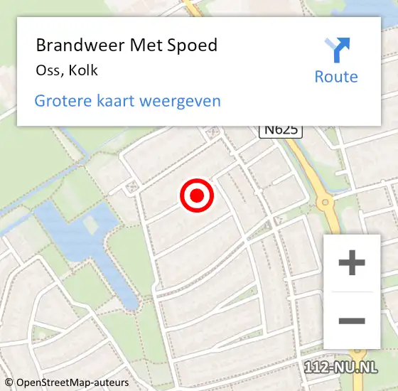 Locatie op kaart van de 112 melding: Brandweer Met Spoed Naar Oss, Kolk op 2 juli 2019 13:39