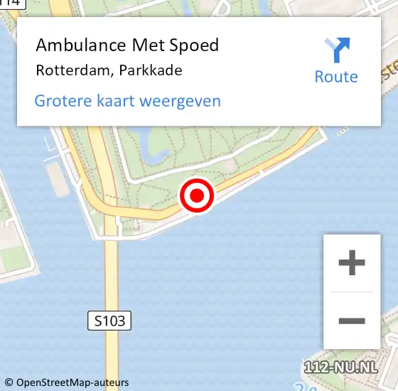 Locatie op kaart van de 112 melding: Ambulance Met Spoed Naar Rotterdam, Parkkade op 2 juli 2019 15:18