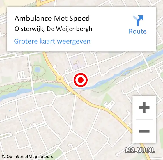 Locatie op kaart van de 112 melding: Ambulance Met Spoed Naar Oisterwijk, De Weijenbergh op 2 juli 2019 15:29