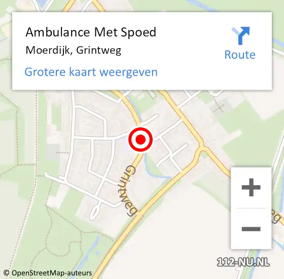 Locatie op kaart van de 112 melding: Ambulance Met Spoed Naar Moerdijk, Grintweg op 2 juli 2019 15:43