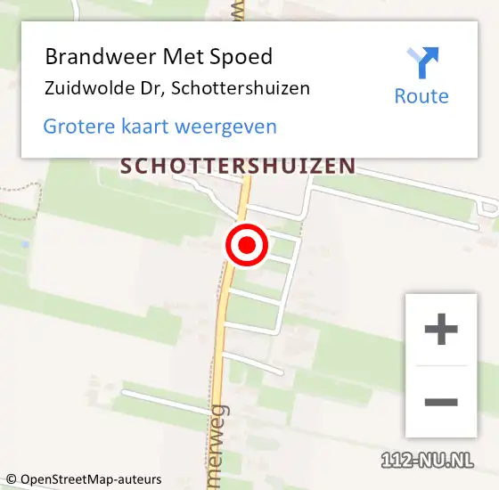 Locatie op kaart van de 112 melding: Brandweer Met Spoed Naar Zuidwolde Dr, Schottershuizen op 2 juli 2019 16:21