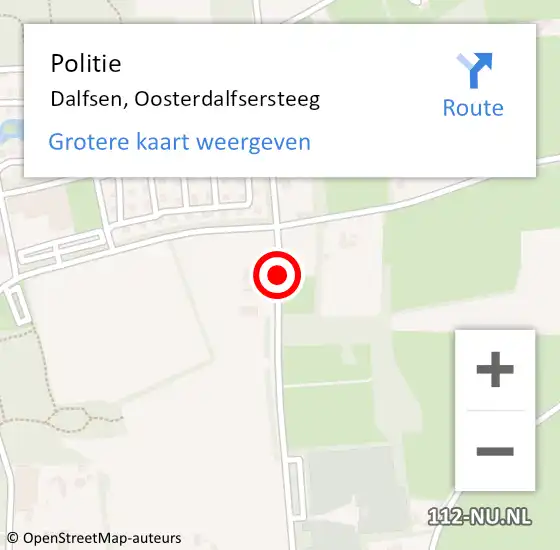 Locatie op kaart van de 112 melding: Politie Dalfsen, Oosterdalfsersteeg op 2 juli 2019 18:31