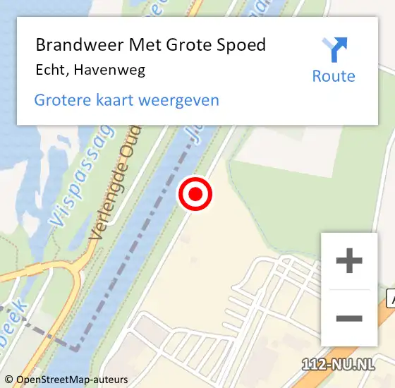 Locatie op kaart van de 112 melding: Brandweer Met Grote Spoed Naar Echt, Havenweg op 2 juli 2019 18:31