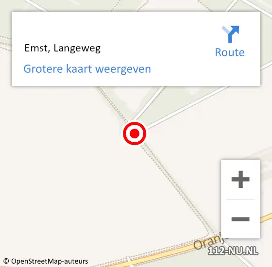 Locatie op kaart van de 112 melding:  Emst, Langeweg op 2 juli 2019 19:54
