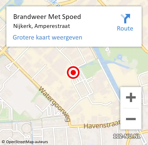 Locatie op kaart van de 112 melding: Brandweer Met Spoed Naar Nijkerk, Amperestraat op 2 juli 2019 20:09
