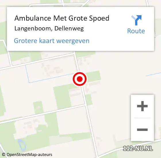 Locatie op kaart van de 112 melding: Ambulance Met Grote Spoed Naar Langenboom, Dellenweg op 2 juli 2019 20:15