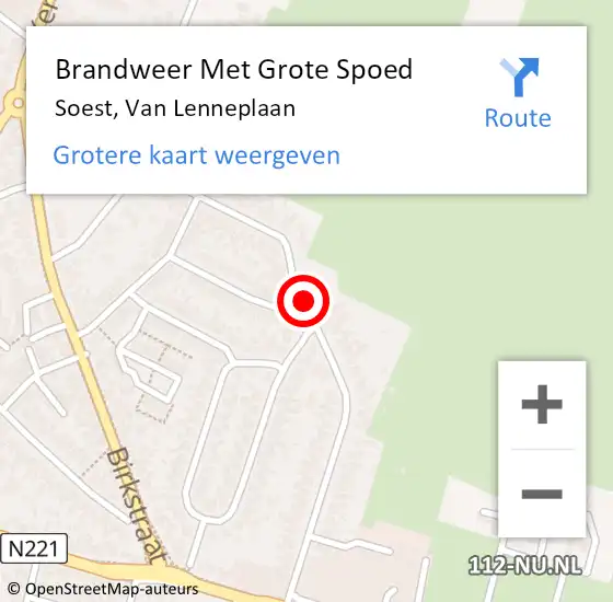 Locatie op kaart van de 112 melding: Brandweer Met Grote Spoed Naar Soest, Van Lenneplaan op 2 juli 2019 20:40