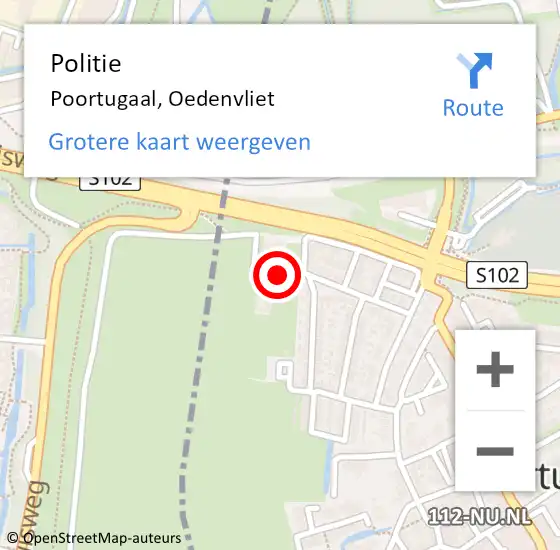 Locatie op kaart van de 112 melding: Politie Poortugaal, Oedenvliet op 2 juli 2019 20:50