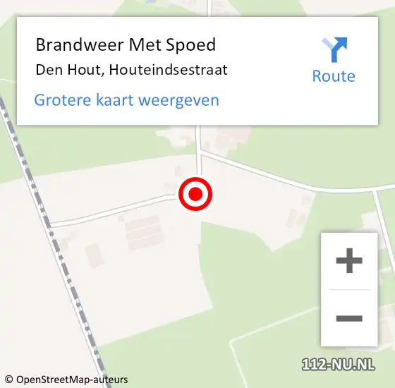 Locatie op kaart van de 112 melding: Brandweer Met Spoed Naar Den Hout, Houteindsestraat op 2 juli 2019 23:15